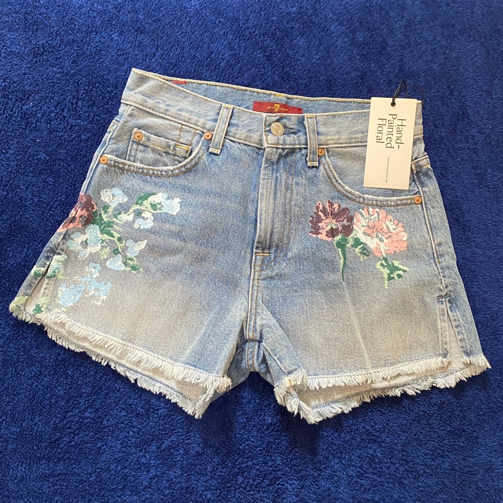 NWT 7 For All Mankind Hand-Painted Shorts